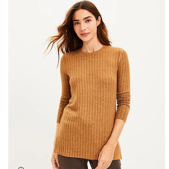 Loft Lou & Grey Woman’s Brushed Ribbed Tee- NWT - Picture 1 of 3
